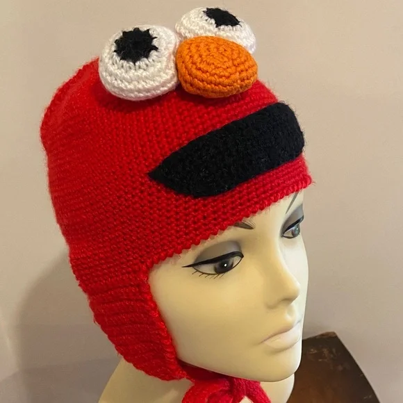 Elmo Red Knit  Hat - Picture 1 of 4